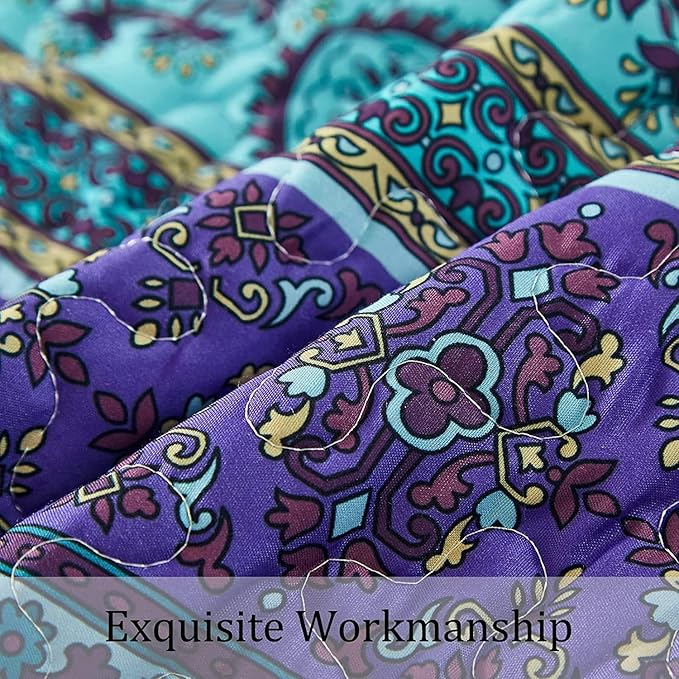 WONGS BEDDING Boho Quilt Set California King, Lightweight Microfiber Bed Decor - Image 6