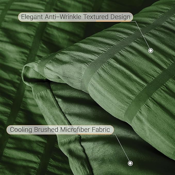 MUXHOMO 5 Pieces Twin Comforter Set, Seersucker Bed in a Bag Twin Size - Image 6