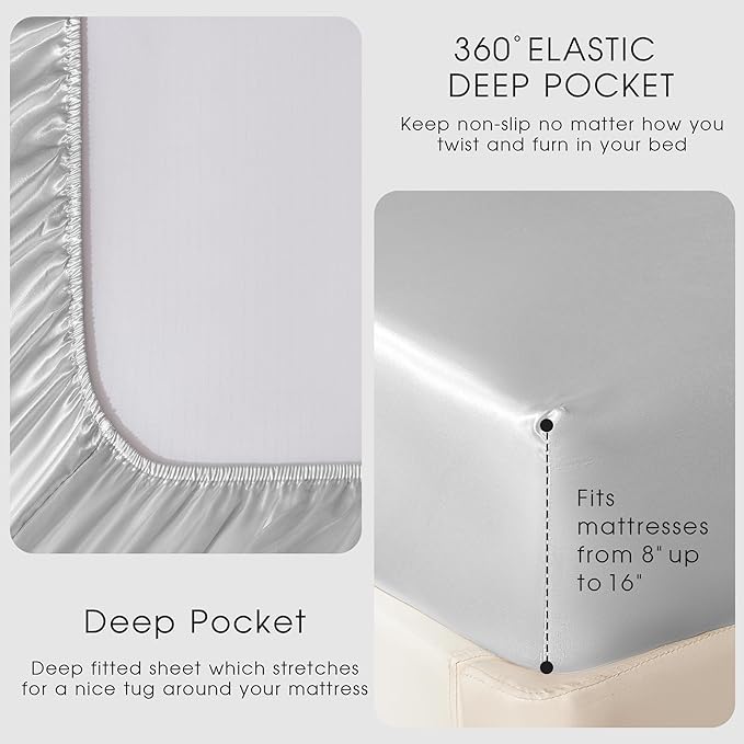 FreshCulture Satin Sheets California King - Image 4