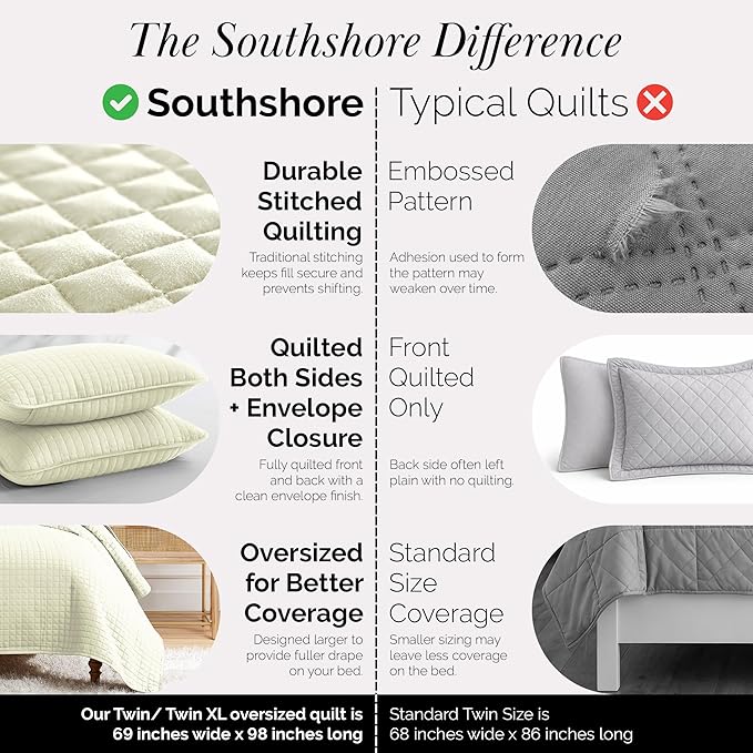 Southshore Fine Living, Inc. Twin XL Quilt Bedding Set, Soft Brushed Microfiber - Image 5