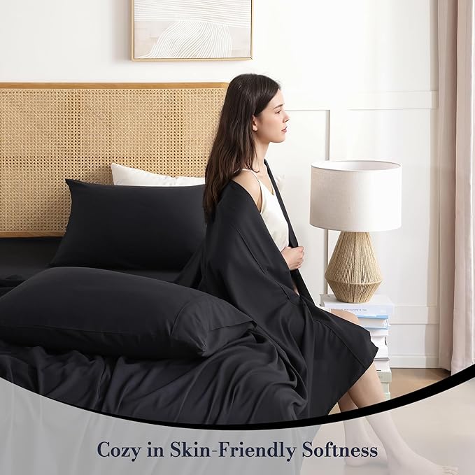 King Sheet Set 4 Piece, Wrinkle Free, Oeko-Tex Certified - Image 2