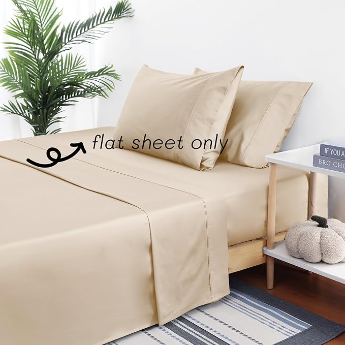 Flat Sheet Only 2 Pack, TwinXL Size 400 Thread Count 100% Egyptian Cotton Flat - Image 5