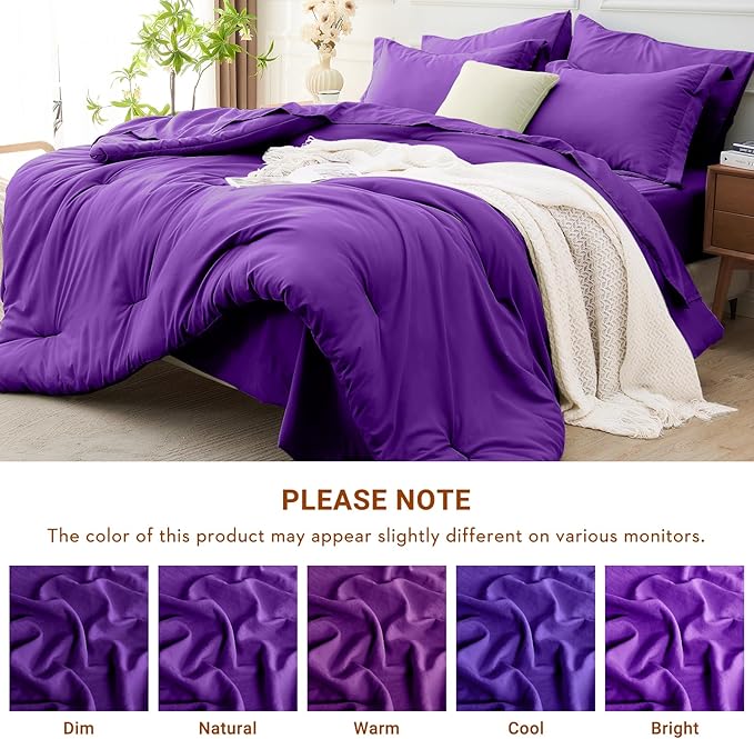 MUXHOMO 7 Pieces Queen Comforter Set, Soft Bed in a Bag Queen Size, All Season - Image 7