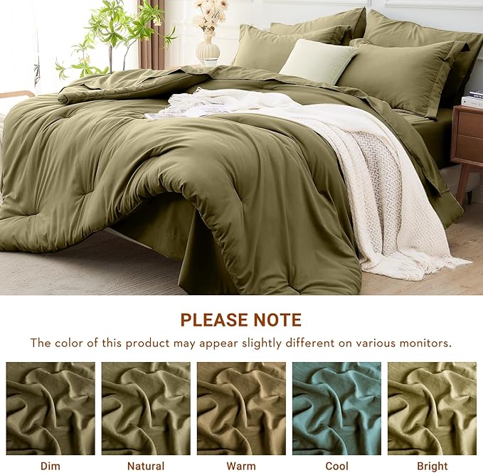MUXHOMO 7 Pieces Queen Comforter Set, Soft Bed in a Bag Queen Size, All Season - Image 7