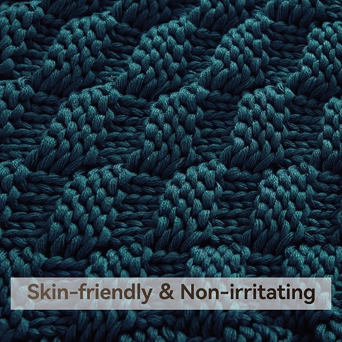 Knitted Weighted Blanket for Adult, No Beads Heavy Blanket 50” x 60'' 10lbs - Image 4