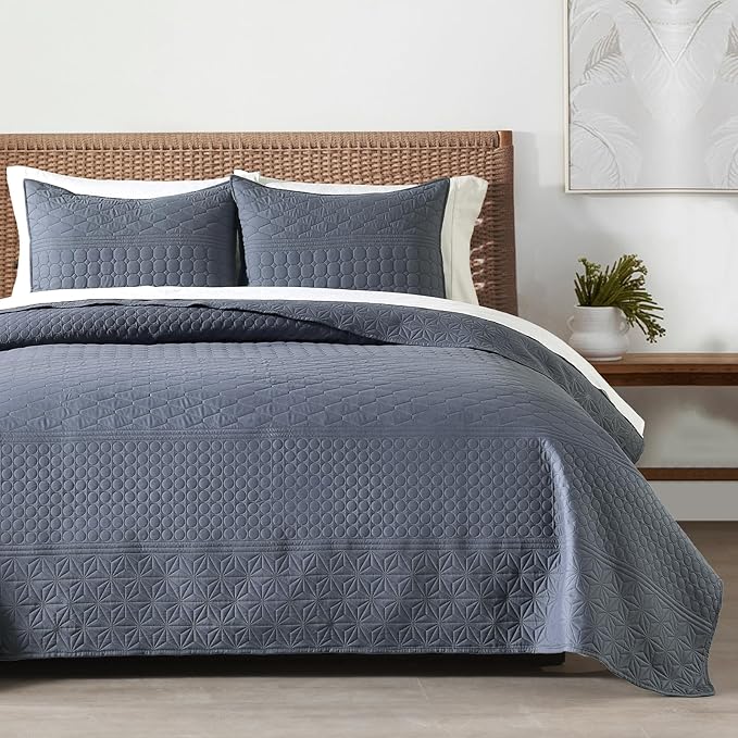 HORIMOTE HOME Steel Blue King Size Quilt Set by HORIMOTEHOME