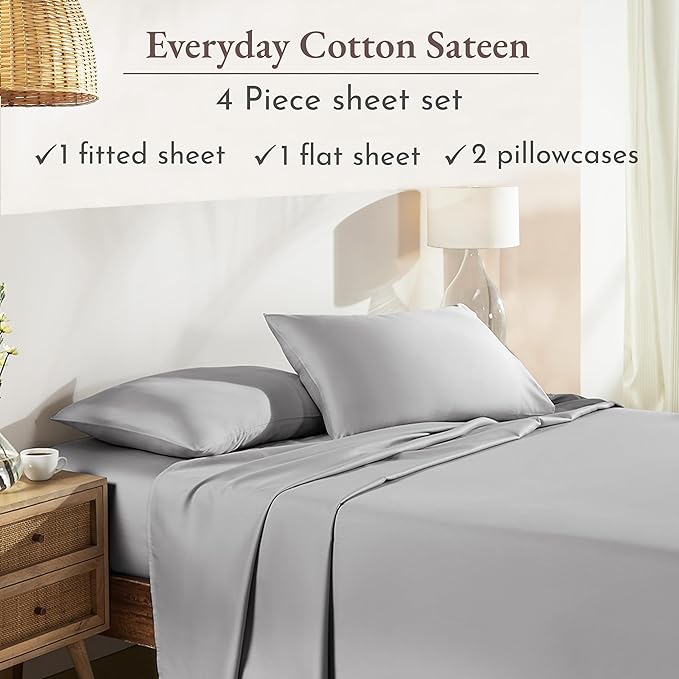 California Design Den Natural 100% Cotton Sheets Full Size Bed Set - Image 4