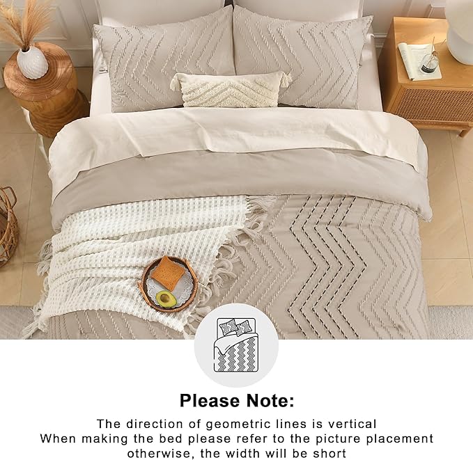 Andency Khaki Comforter Full Size, Boho Beige Soft Fluffy Tan Warm Lightweight - Image 5