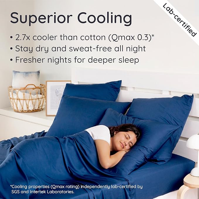 Bambaw 100% Viscose Derived from Bamboo Fitted Sheets Queen Size, Cooling - Image 3