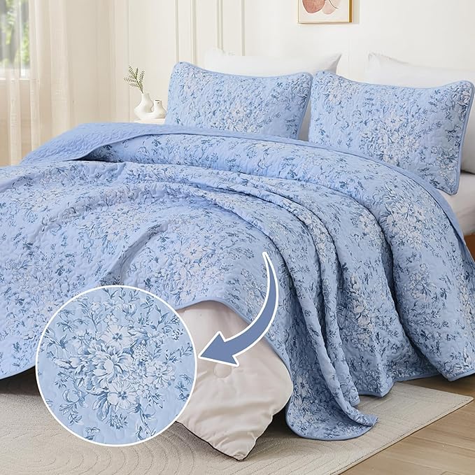 WONGS BEDDING Quilt King Size, Botanical Quilt - Image 2