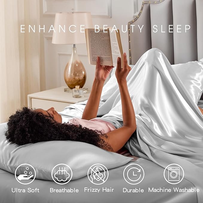 FreshCulture Satin Sheets Twin Size Bed Set - Image 7