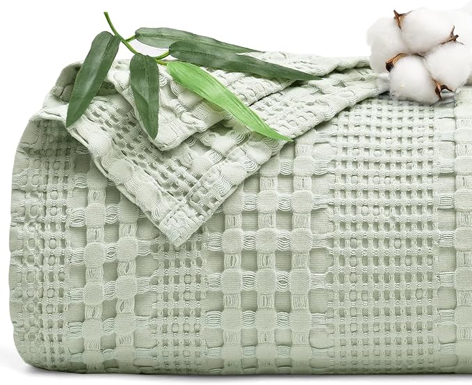 PHF Cooling Waffle Blanket Twin Size, Lightweight 60% Rayon from Bamboo & 40% by PHF