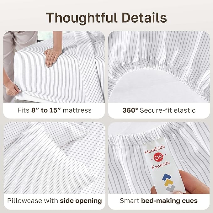 California Design Den Soft 100% Cotton Twin Size Bed Sheets Set, 400 Thread - Image 5