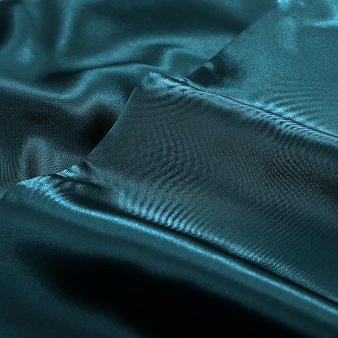 Aormenzy Satin Pillow Cases for Women King Size Set of 2, Dark Teal Satin - Image 7