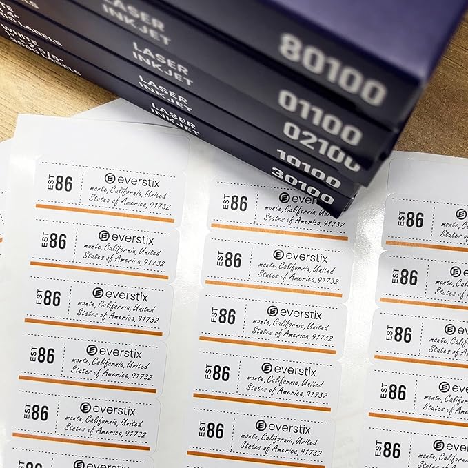 1" x 2-5/8", 25 Sheets, 750 Mailing Address Labels, White Sticker Labels for Laser & Inkjet Printers, Permanent Adhesive-DeskoryOffice