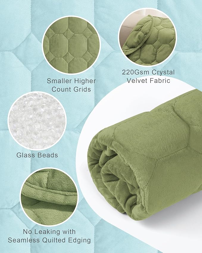 Cottonblue Weighted Lap Blanket Pad 7 lbs 29" x 24", Cozy Luxury Crystal Velvet - Image 4