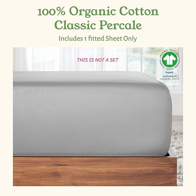California Design Den 100% Organic Cotton Fitted Sheet Full Size Only, Deep - Image 4