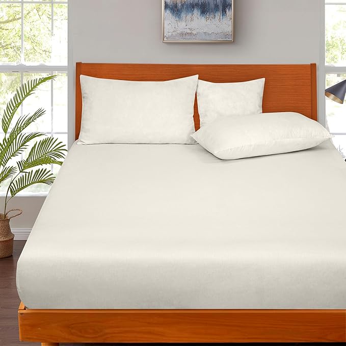 ROYALE LINENS 300 Thread Count 100% Long Staple Combed Cotton Fitted Sheet Full - Image 5