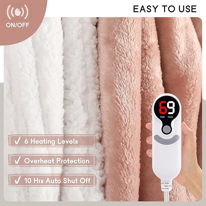 Heated Blanket Electric Blanket Full Size 72''x84'' - Image 4