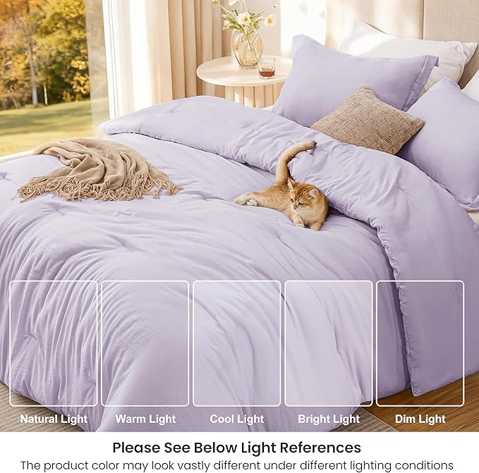 Love's cabin Lavender Twin/Twin XL Comforter Set, 2-Piece Prewashed Bed Set - Image 6