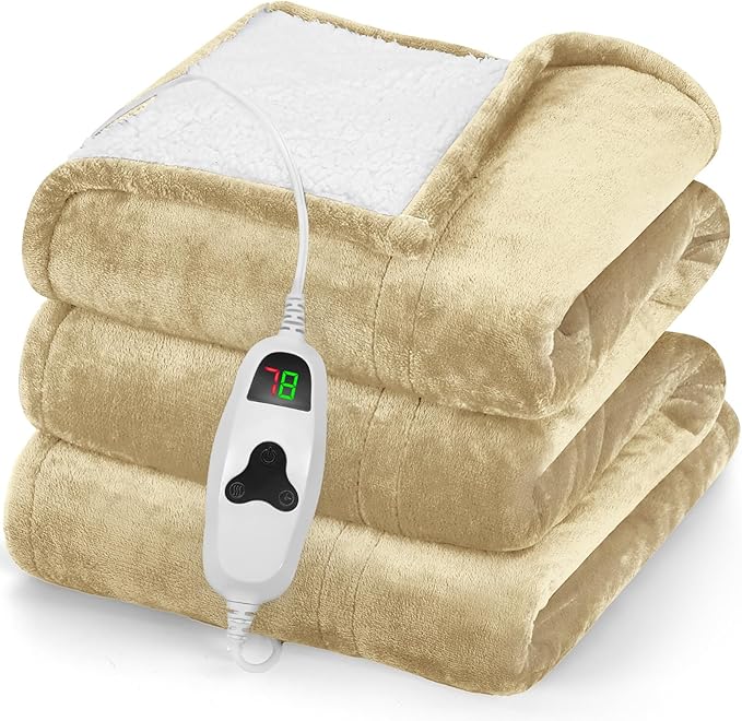greenoak Heated Blanket Electric Throw 50"X60", Heating Blanket by Greenoak
