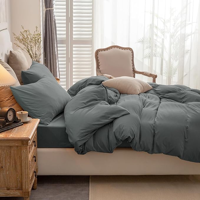 PURE ERA Jersey Knit Duvet Cover Set 100% T-Shirt Cotton Super Soft Comfy 2pc - Image 2