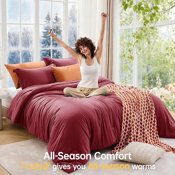 MUXHOMO Queen Comforter Set, All Season Ultra Soft Down Alternative Bedding - Image 4