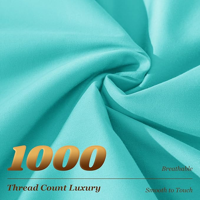 LBRO2M 100% Cotton Sheets Set Deep Pocket 19", 1000 Thread Count King Size 4 - Image 4