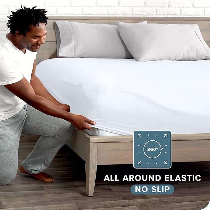 Bare Home Fitted Bottom Sheet King Size - Image 3