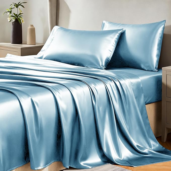 CozyLux Satin Sheets Queen Size Bed Set by CozyLux