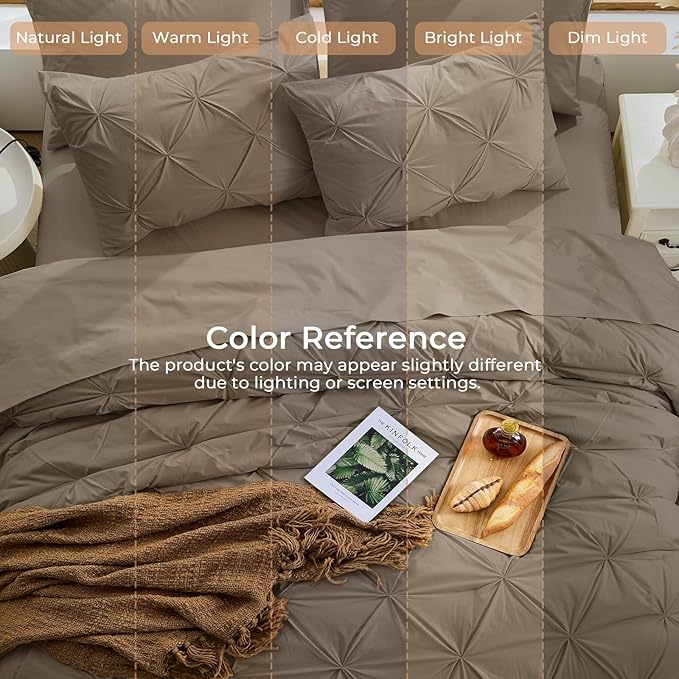 Sasttie Twin Comforter Set, 5-Piece Bed in a Bag, Pintuck Bedding Sets - Image 8