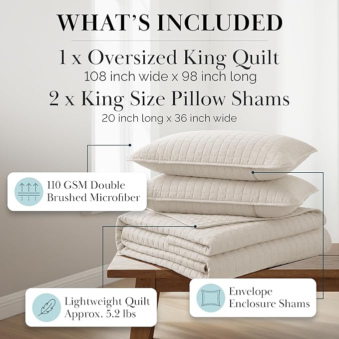 Southshore Fine Living, Inc. King Quilt Bedding Set, Quilted Coverlet Bed Spread - Image 2