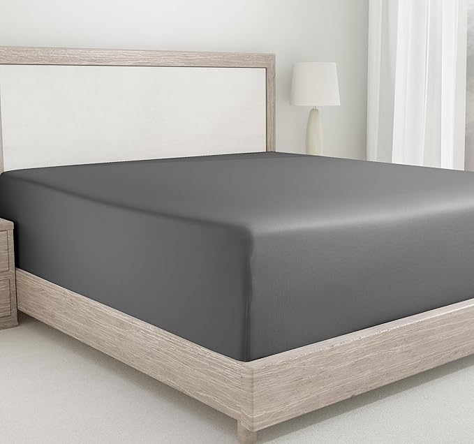 California Design Den Fitted Sheet Queen Deep Pocket, Soft 400 Thread Count by CaliforniaDesignDen