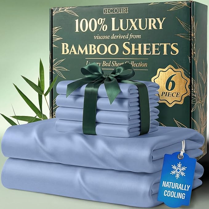 DECOLURE 100% Viscose Derived from Bamboo Sheets Full Size by DECOLURE