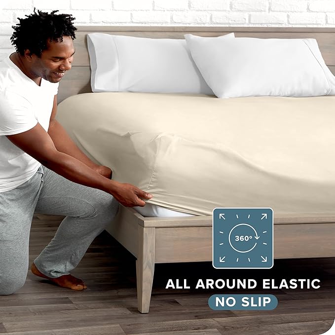 Bare Home Fitted Bottom Sheet Twin Size - Image 3