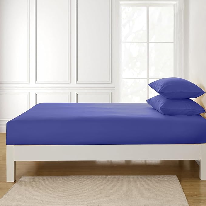 Twin Fitted Sheet Only with Full Elastic & Built in Corner Sheet Straps to - Image 3