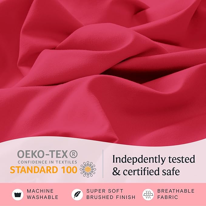 LuxClub 3 PC Twin XL Sheet Set, Deep Pockets Wrinkle Free Cooling Bed Sheets - Image 5