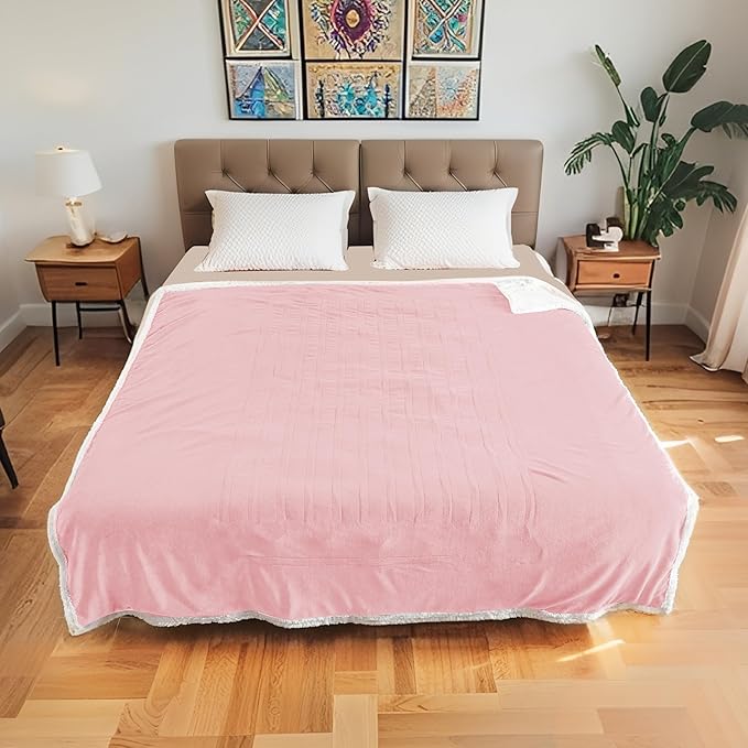Electric Heated Blanket Queen Size 84"x90", Soft Flannel - Image 9
