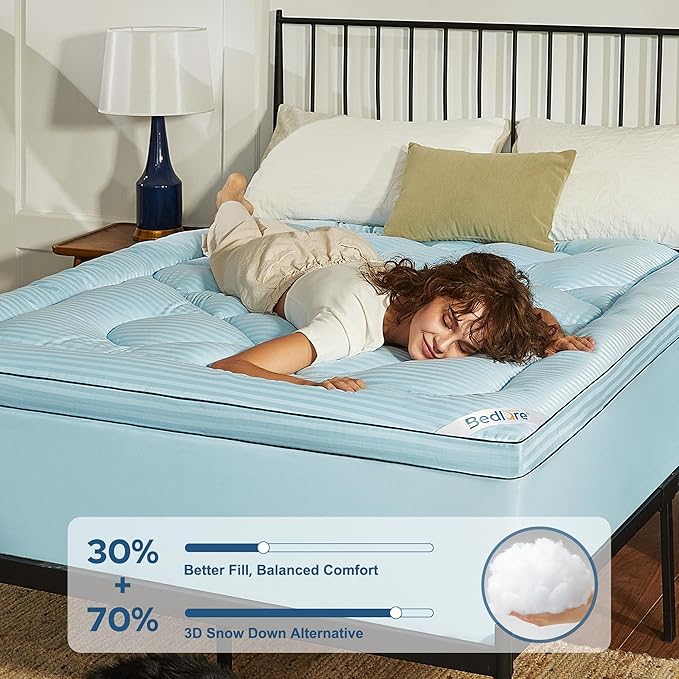 BEDLORE Full Mattress Topper, Thick Pillow Top Pad - Image 2