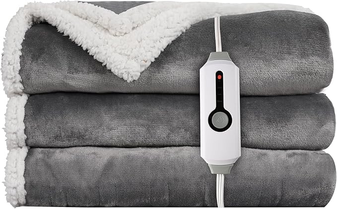 LaffyLo Heated Throw Blanket 50 x 60, Fast Heating Electric Blanket, Dual-Sided - Image 7