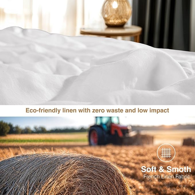 SONORO KATE 100% French Linen Duvet Cover, Soft Breathable - Image 9