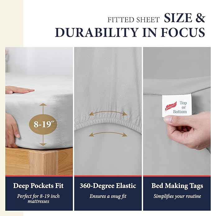 100% Egyptian Cotton Sheets California King Size - Image 4