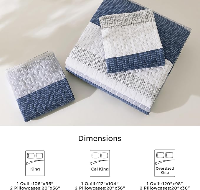 Litanika California King Quilt Set Mineral Blue - Image 6