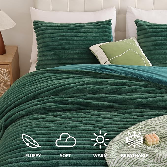 Smoofy Fluffy Full Size Comforter Sets 3 Pieces - Image 2
