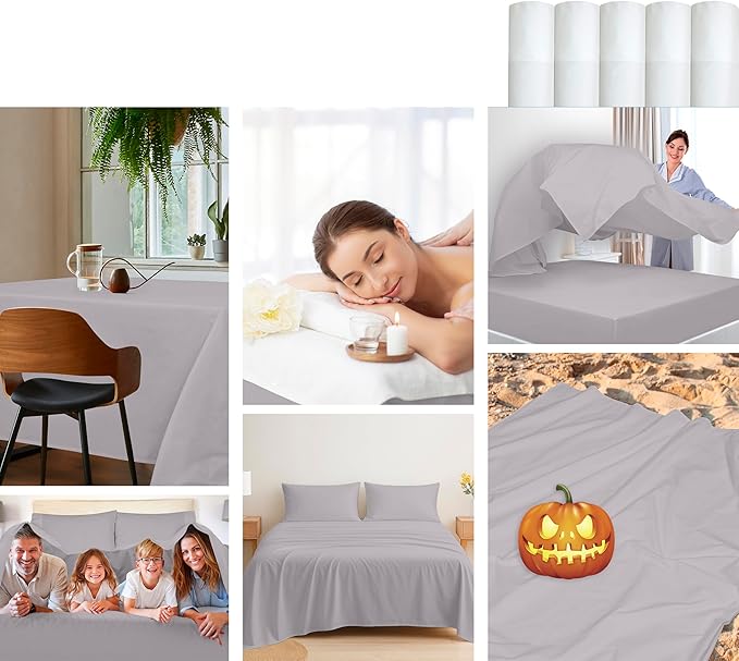 Royale Linens 100% Organic Cotton Queen Flat Sheet Only - Image 8