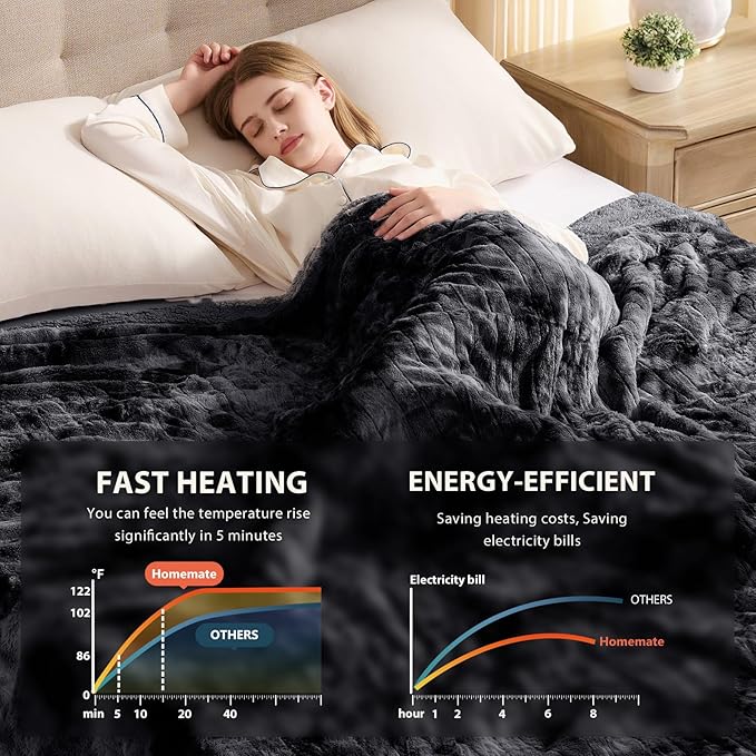 Homemate Electric Heated Blanket Queen Size - Image 4