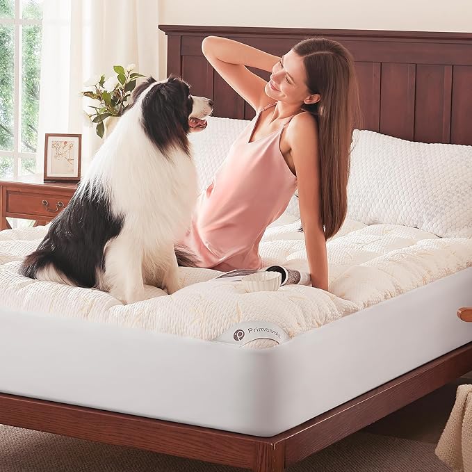PRIMESOFT 100% Waterproof Queen Size Mattress Topper, Thick Pillow Top Mattress - Image 7