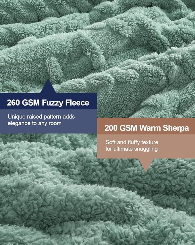 Super Fuzzy Soft Sherpa Fleece Weighted Blanket, 15 lbs Dual Sided Fluffy Heavy - Image 3