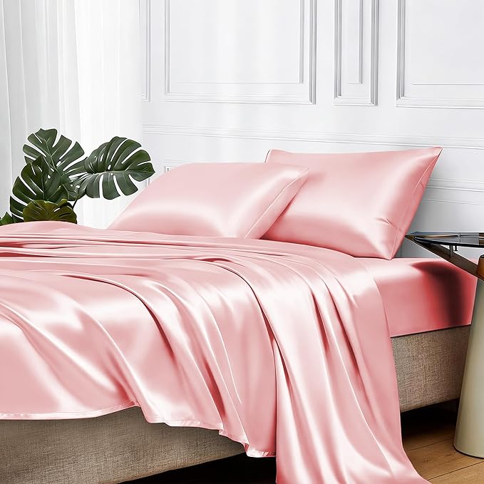 MR&HM Satin Bed Sheets, Twin XL Size Sheets Set by MRHM