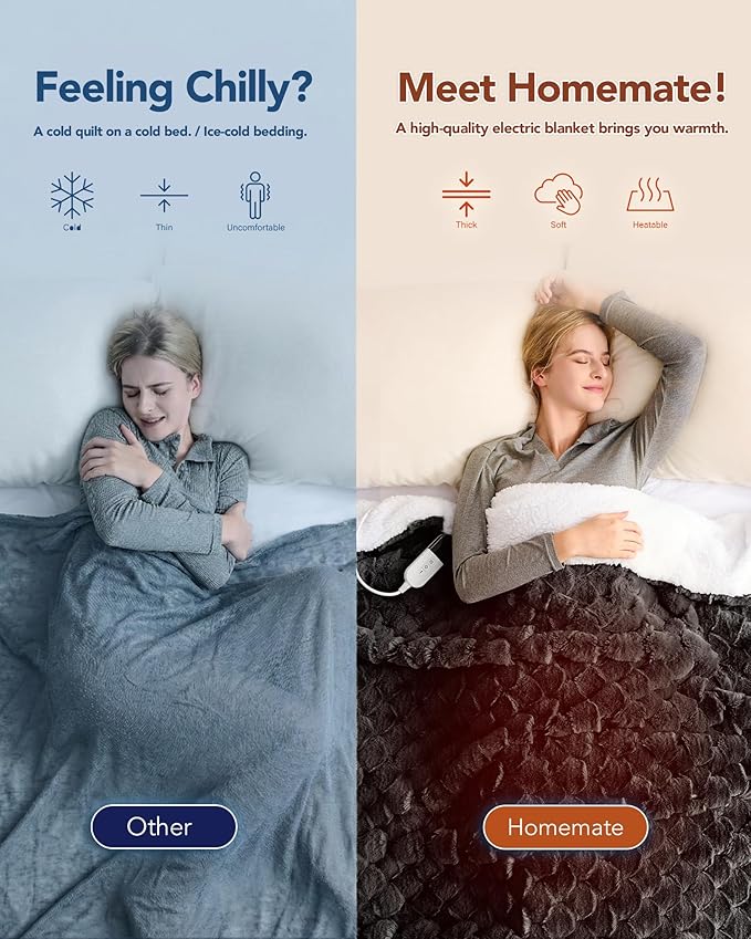 Homemate Electric Heated Throw Blanket - Image 4